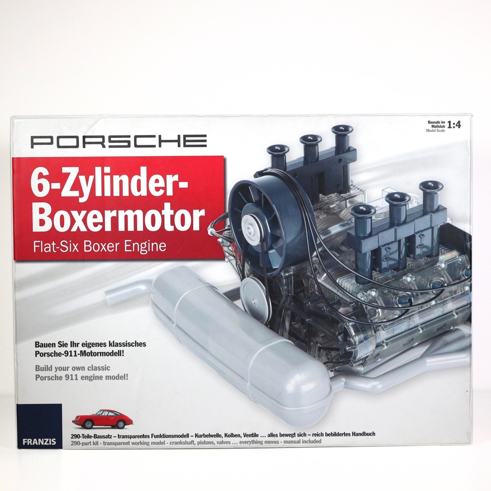 Franzis Porsche Flat-Six Boxer Engine Model Kit 1:4 Scale Grey 290pc STEM Gift